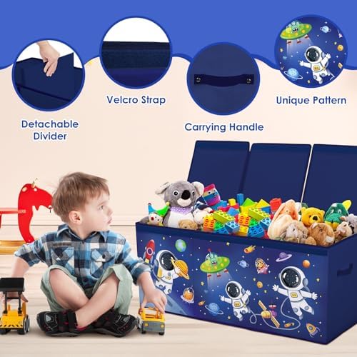 Toy Storage Box with Lids Extra Large Collapsible Toy Box Chest for Kids - Image 3