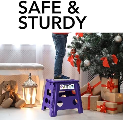 Delxo Folding Step Stool 13 Inch,300 Lbs Step Stool for Adults Purple - Image 3