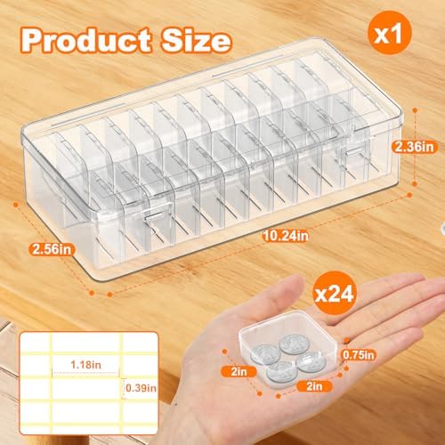 24 Pcs Bead Organizer Box, Clear Plastic Bead Storage Containers - Image 2