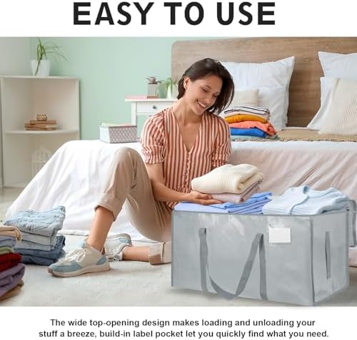 Light GrayMoving Bags 200LB Heavy Duty 8 Pack Storage Bags - Image 6