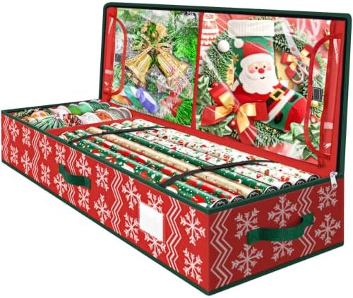 Wrapping Paper Organizer Storage for Christmas, Wave and Snowflake/Red by Unknown