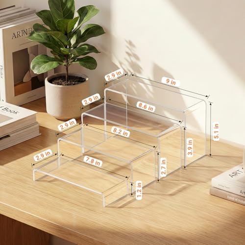 FUNFERY Acrylic Display Risers, 2 Set(7.8"L~8.2"L~8.6"L~9"L)Display Shelf - Image 5