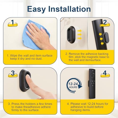 Magnetic Silicone Remote Control Holder Wall Mount for TV Fan 6 Pack - Image 3