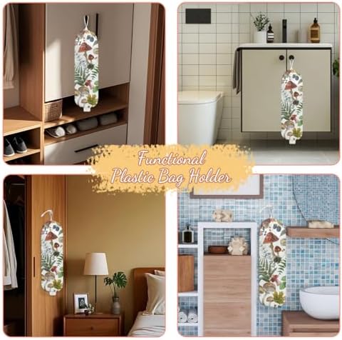 Mushroom Plastic Bag Holder, Wall Mount Grocery Bag Holder - Image 6