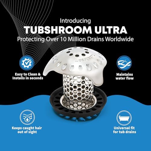 TubShroom Ultra Revolutionary Bath Tub Drain Protector Hair Catcher/Strainer/Snare, Stainless Steel, Stainless Combo - Image 2