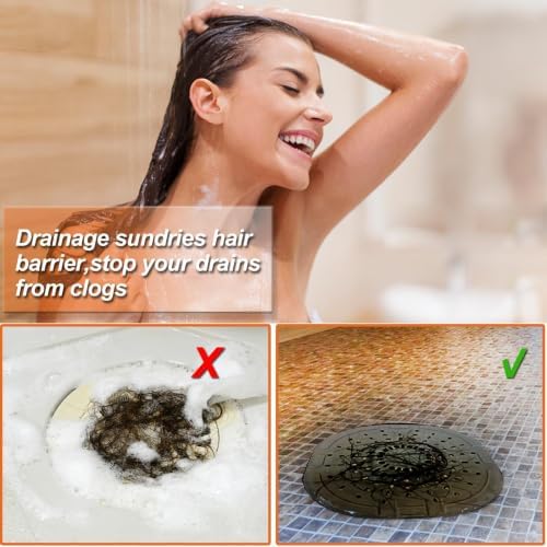 Bovinde Hair Drain Catcher Square for Shower 2 PCS (Traffic Black Grey) - Image 3