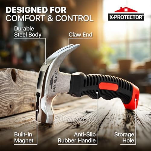 X-Protector Nail-On Furniture Pads Hammer - Small Magnetic Claw Hammer - Image 4