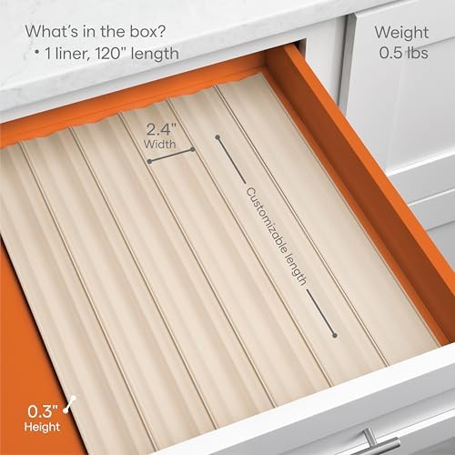 YouCopia SpiceLiner Adjustable Spice Drawer Liner, 10ft Roll, Sandstone, Seasoning and Spices Bottle Organizer Insert (Pack of 6) - Image 4