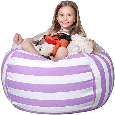 WEKAPO Stuffed Animal Storage Bean Bag Chair Cover for Kids by Wekapo
