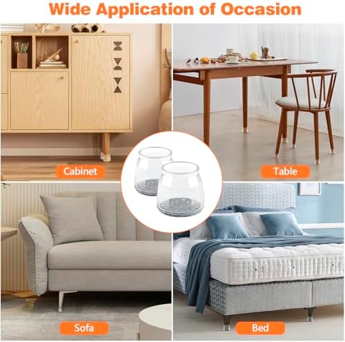 BAIPOK 16Pcs Round Chair Leg Floor Protectors for Hardwood Floors - Image 7