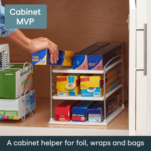 YouCopia UpSpace Adjustable Box Organizer for Foil Wrap and Kitchen Cabinet Storage, Original, White - Image 5