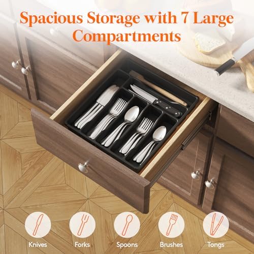 Lifewit Silverware Drawer Organizer Tray, Cutlery Storage for Kitchen - Image 4