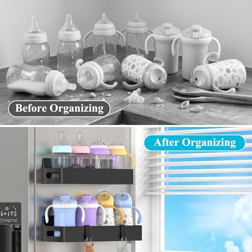 2 Pack Magnetic Spice Rack for Refrigerator Upgrade Black - Image 2