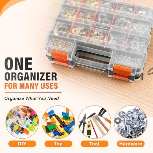 DIYSELF Screw Organizer, Double-Sided 34-Compartment Small Parts Organizer - Image 6