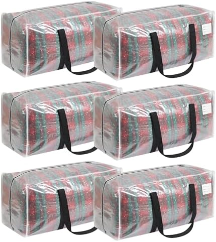 VTSVTS 6 Pack Extra Heavy Duty Large Moving Bags with Comfortable Handle & Strong Zipper,Storage Totes for Space Saving Moving Storage College Supplies Alternative to Moving Box,Clear by VTSVTS