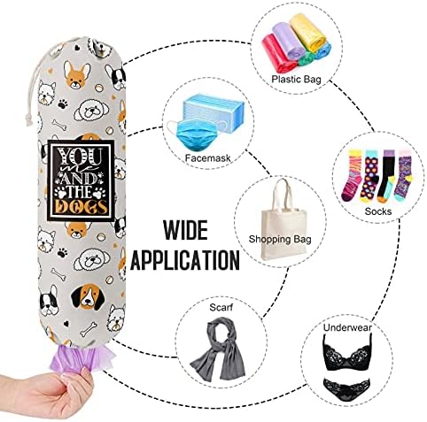 Funny You Me & The Dogs, Grocery Bags Holder Organizer For Shopping Bags, Wall Mount Plastic Bags Storage Container Dispensers, Gift For The Preferred Family And Friends - Image 4