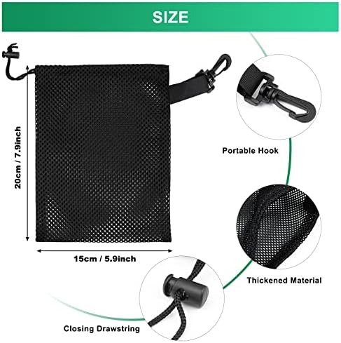 20 PCS With Clips Mesh Drawstring Bags (5.9x7.9in) - Image 2