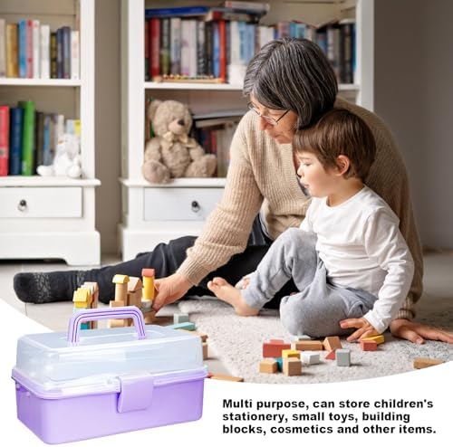 10Inch Tackle Box Organizer and Storage,Three-Layer Sewing Box With 2 Trays - Image 4