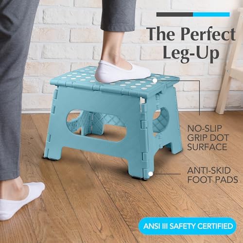 Handy Laundry Folding Step Stool 9 Inch 2-Pack, Teal, Holds 300 lbs - Image 2