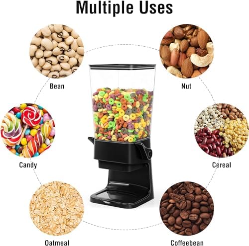 Cereal Dispenser Countertop Large Cereal Containers Storage Black,3 pack - Image 5