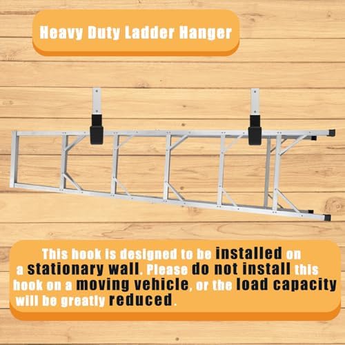 Heavy Duty Garage Utility Hooks, Wall Mount Ladder Hangers, 2S - Image 4