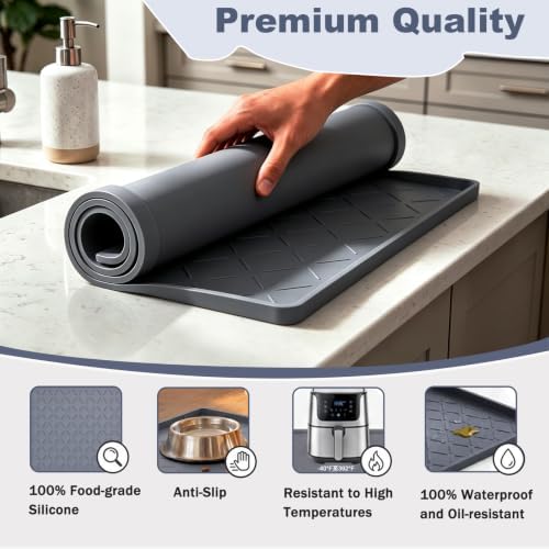 Extra Thick Under Sink Mat 34" x 22", Waterproof with Raised Edge - Image 2