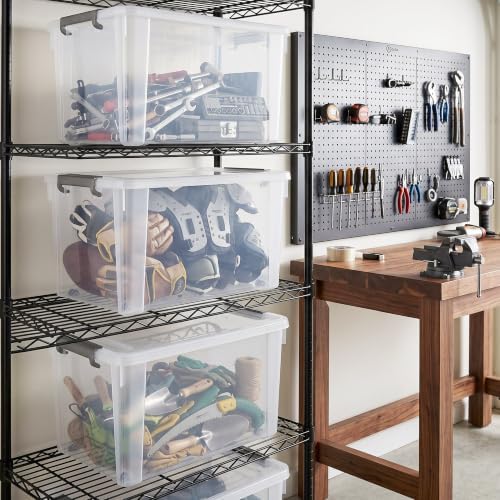 Citylife 8-Pack 44.4 QT Clear Plastic Storage Bins with Latching Lids - Image 6
