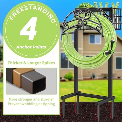 TomCare Garden Hose Holder, 4 Spikes Water Hose Hanger for 160FT Hose - Image 4