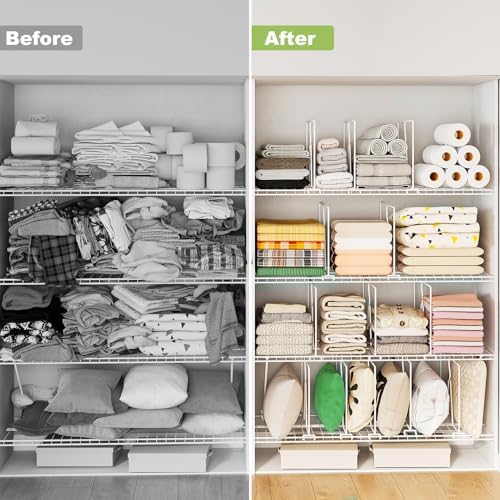 SortNStore Wire Shelf Dividers for Closet: Tall 12in x Deep 12in, 6 Pack - Image 5