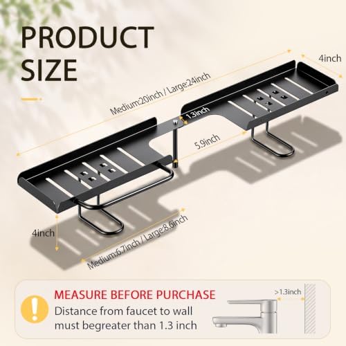 Rotatable Over Faucet Sink Shelf Organizer with Towel Bar - Image 2
