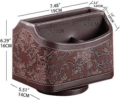 PU Leather 360° Rotatable Remote Control Holder,Nightstand TV Remote Caddy - Image 3