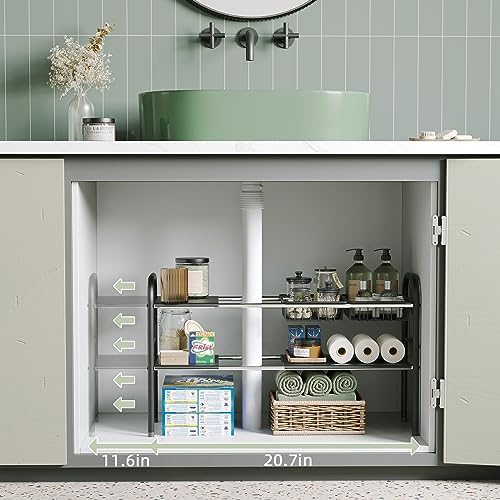 Under Sink Organizers and Storage,Expandable under cabinet organizer Shelf - Image 4
