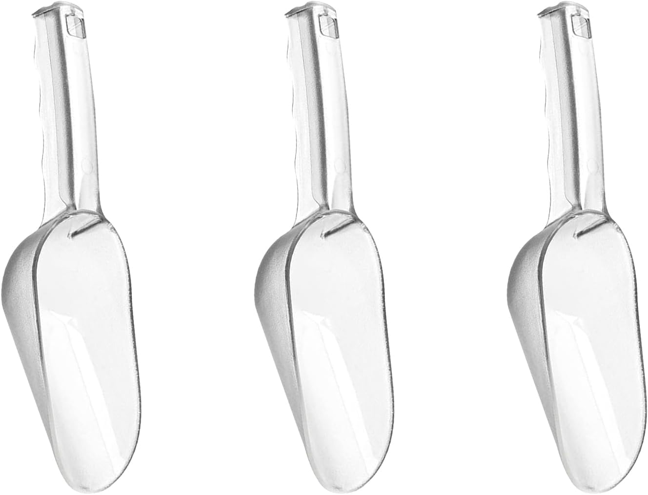 3PCS Clear Plastic Ice Scoop, 24 ounces Alec Ice Scoop, Kitchen Scoop for Ice Bucket Ice, Popcorn, Coffee Beans, Flour (24 oz.)