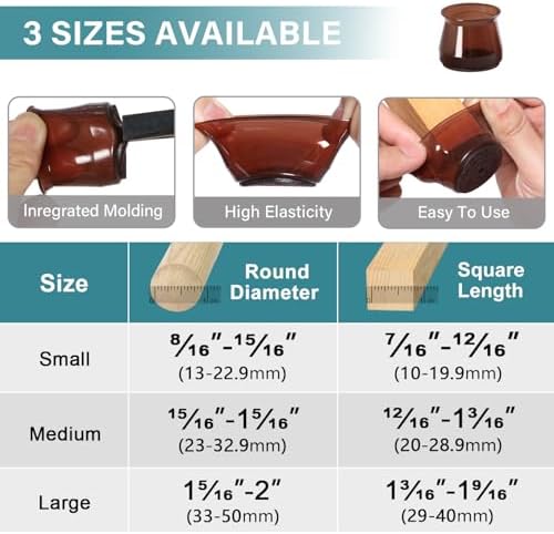 Ansible 24 Pcs Chair Leg Floor Protectors Round - Image 5