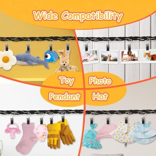 Munzong Stuffed Animal Storage Chain 80 Inch, 4pcs Black Hanging Storage - Image 4