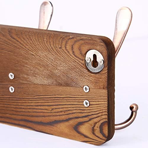 SKOLOO Rustic Pine Wood Wall Coat Rack with 5 Triple Hooks, 16" Stud Spacing, Farmhouse Wall Mounted Coat Rack for Hanging Backpack, Jacket, Hat - Image 6