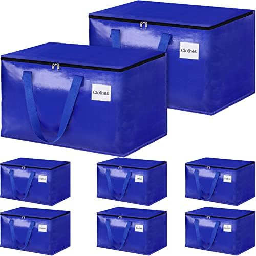 HomeHacks Moving Bags, 125L-8 Pack Heavy Duty Moving Totes by HomeHacks