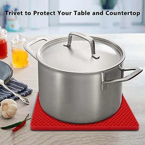 6 Pack Silicone Trivet Mat, Silicone Trivets for Hot Pots and Pans, Multipurpose Non-Slip & Heat Resistant Silicone Hot Pad for Kitchen Counter - Image 3