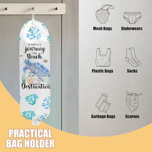 2 Pcs Sea Turtle Plastic Bag Holder, Wall Mount Grocery Bag Holder - Image 3