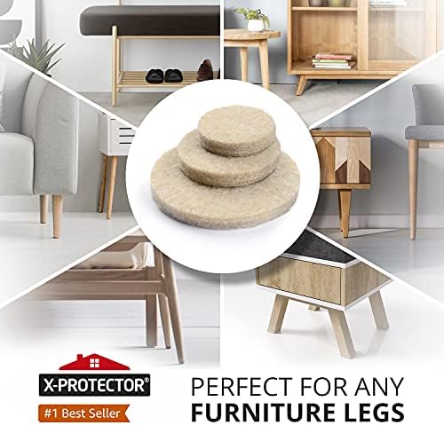 Felt Furniture Pads X-PROTECTOR 181 PCS Premium Furniture Pads - Felt Pads Furniture Feet Best Wood Floor Protectors - Protect Your Hardwood & Laminate Flooring! - Image 2