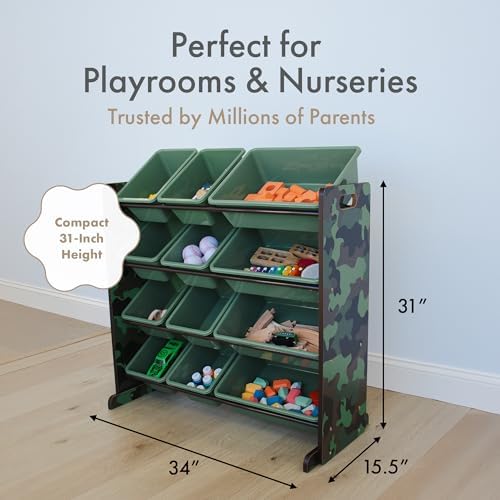 Humble Crew Kids Toy Organizer with 12 Bins, 4 Tier Storage for Playroom - Image 6