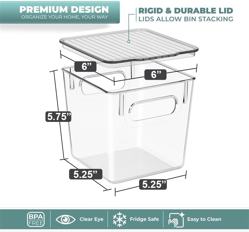 Sorbus Clear Toy Storage Bins with Lids, Stackable (Small, 8 Pack) - Image 2