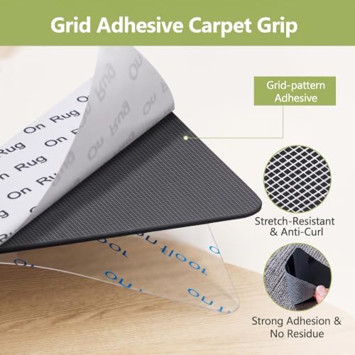 16Pcs Non Slip Rug Tape for Area Rugs, Strong Adhesive Carpet Gripper - Image 2