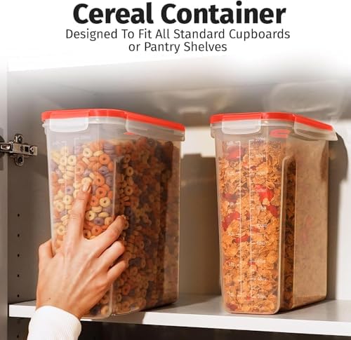 Shazo 2 Pack (6.3L / 213OZ) EXTRA Large Airtight Food Storage Cereal Containers for Bulk Food Storage BPA-Free Plastic Container, Pantry Organization and Canister for Rice, Pasta, Sugar & Flour - Image 4