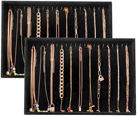 Large Velvet Jewelry Tray Display Drawer Inserts 2 Pack by Unknown