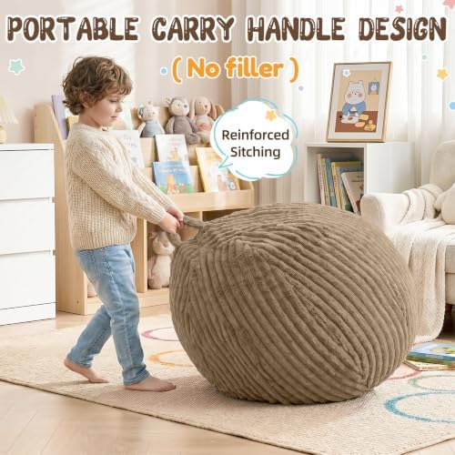 Bean Bag Cover No Filler Stuffed Animal Storage Bean Bag Chair Cover - Image 5