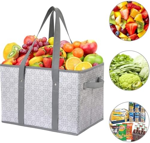 Reusable Grocery Bags 6 Pack, Foldable & Water Resistant Shopping Bags - Image 2