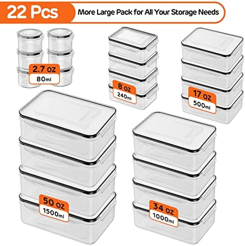 JSCARES 44 PCS Food Storage Container with Lid (22 Lids & 22 Containers) - Image 2