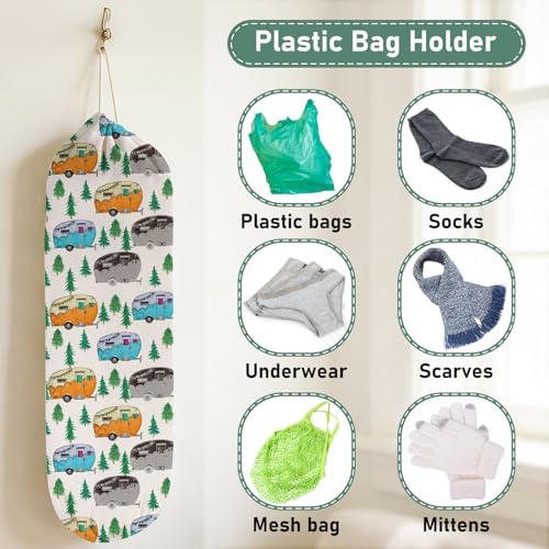 2Pcs Camping RV Essentials Plastic Bag Holder, Reusable Hanging Grocery Bags Holder for Camper RV Accessories, Portable Trash Bags Organizer for Camper Must Haves, Picnics, Beach, Hiking - Image 5