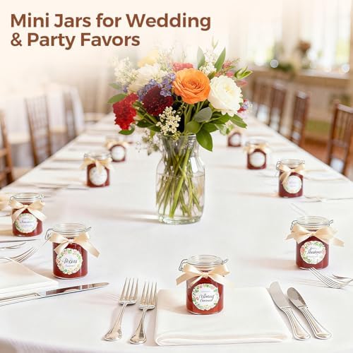 ComSaf Small 8 oz Glass Jars with Airtight Lids 12 Pack Jam Pantry - Image 5